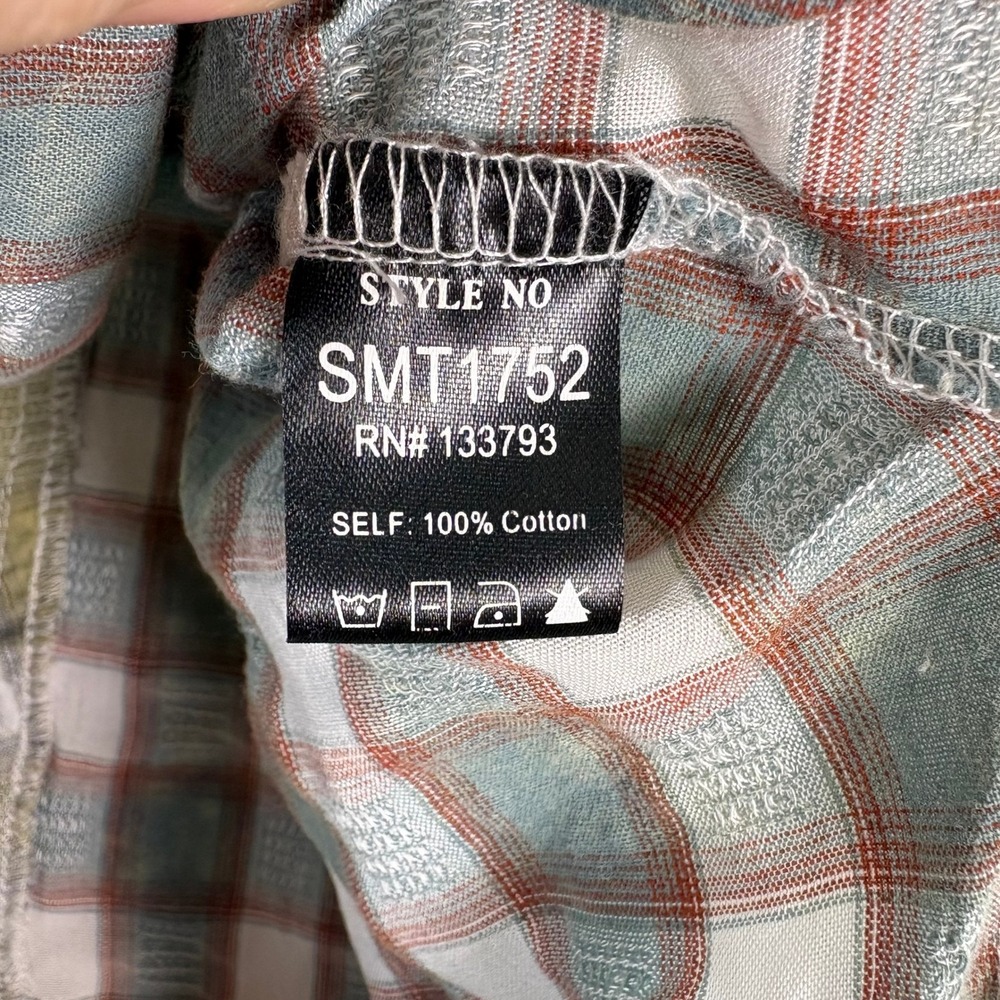 Pol Green Mixed Plaid Patchwork Button Down Shirt… - image 6